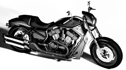 A 3D rendering of a beautiful Harley Davidson bike converted using ifftoany a Stock Illustration