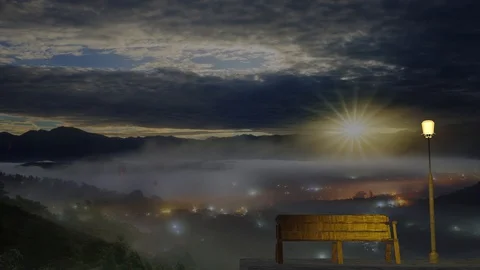 3d rendering of beautiful place with nice lantern in the sky Stock Footage 124444949