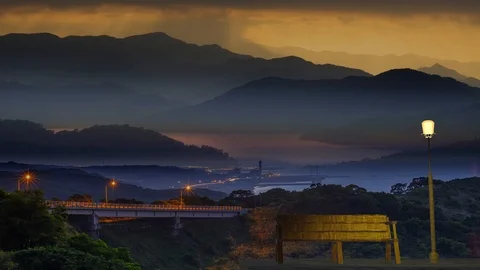 3d rendering of beautiful place with nice lantern in the sky Stock Footage 124444981
