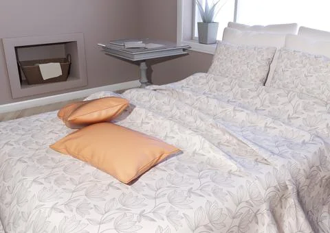 3D Rendering Bedroom Interior Stock Illustration