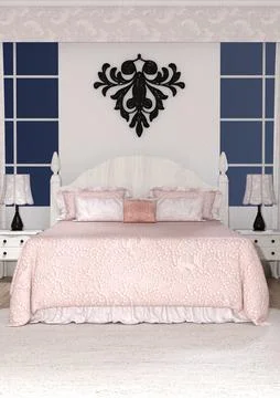 3D Rendering Bedroom Interior Stock Illustration