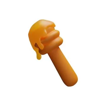 3d rendering bee honey stick. Stock Illustration