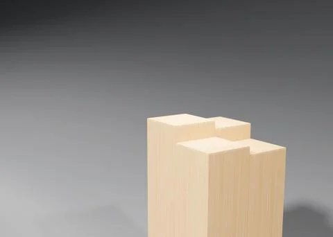 3d rendering of beige columns together making shadows on the gray background イラスト素材