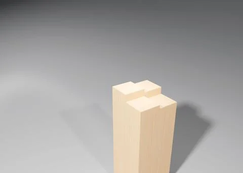 3d rendering of beige columns together making shadows on the gray background イラスト素材