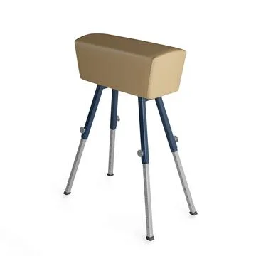 3D rendering of a beige vaulting buck with metal legs isolated on white backgrou Stock Illustration