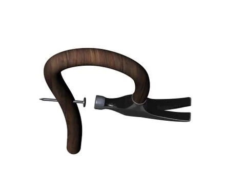 3d rendering of a bended hammer Stock Illustration