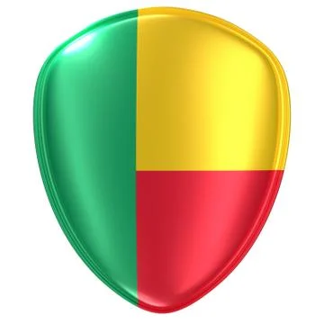 3d rendering of a Benin flag icon. Stock Illustration