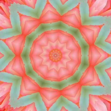 3D rendering of a bicolor floral pattern in pink and light green Stock Illustration