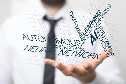 3D rendering of the big data and artificial intelligence Stock Photos