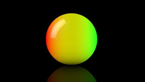 3d rendering of Big rainbow Neon glass sphere with transparent glares Stock Illustration