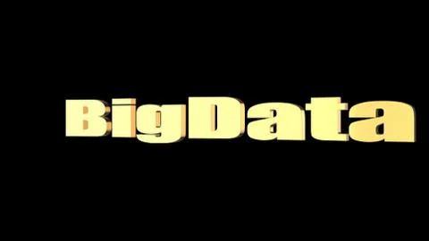 3d rendering of BigData wording with black background Illustrazione stock