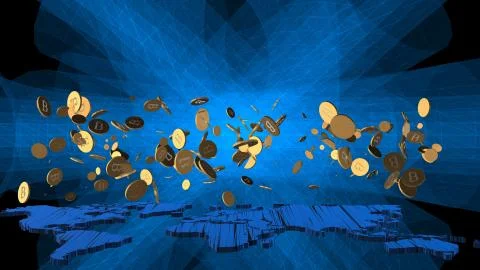 The 3d rendering of Bitcoin word for computer screen Stock-Illustration