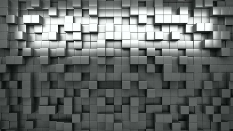 3D rendering. Black and white extruded cubes. Abstract background. Loop. Stock Footage 72507595