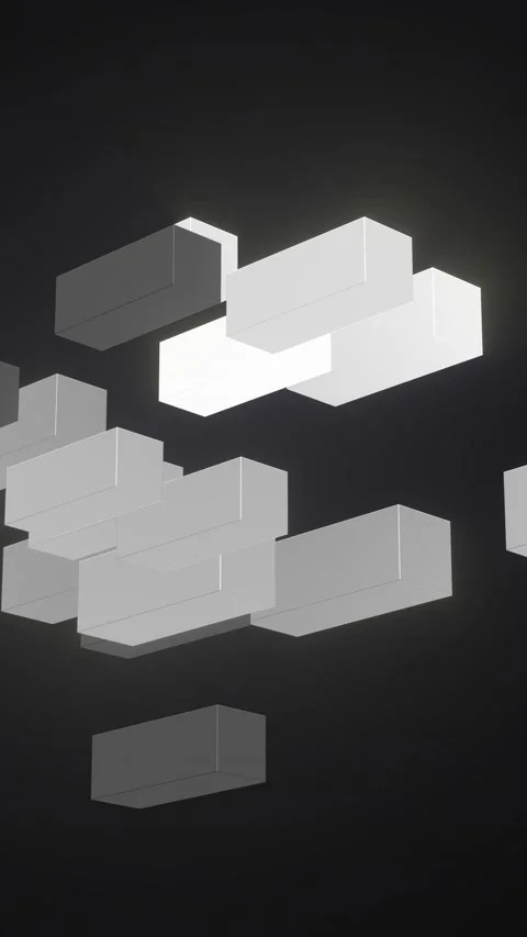 3D Rendering Black and White Big Data Transfer Concept - vertical Video stock 229479141