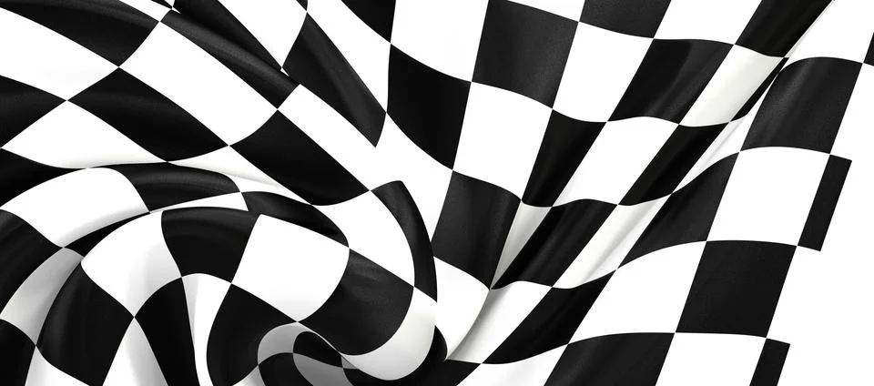 3d rendering of a black and white checkered flag Stock Illustration