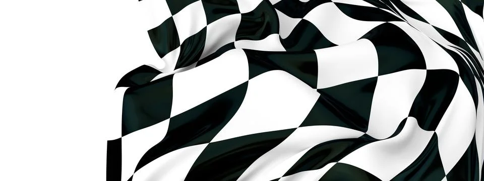 3D rendering of a black and white checkered flag on a white background Stock Illustration