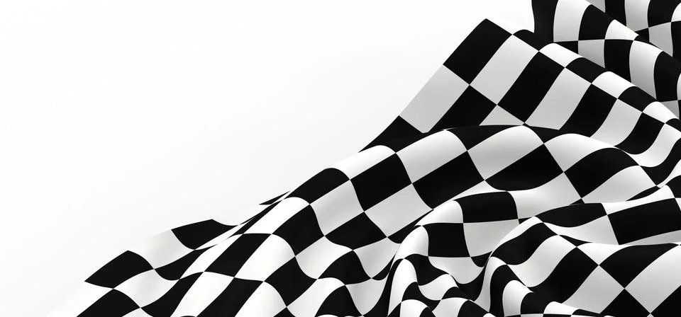 3D rendering of a black and white checkered fabric isolated on a white Stock Illustration