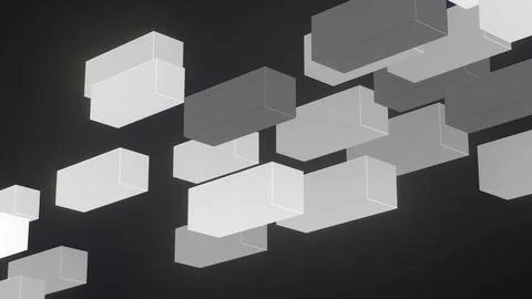3D Rendering Black and White Big Data Transfer Concept- 3D illustration Stock Illustration