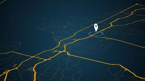 3d rendering of black background with GPS navigator. Stock Illustration