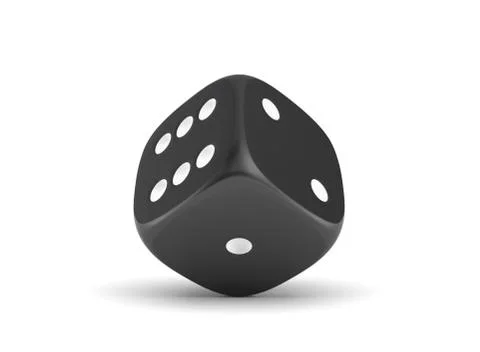 3d rendering of black dice isolated on a white background Ilustración de archivo
