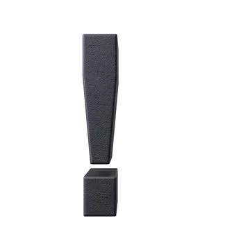 3D rendering of a black exclamation mark isolated on white background Stock Illustration