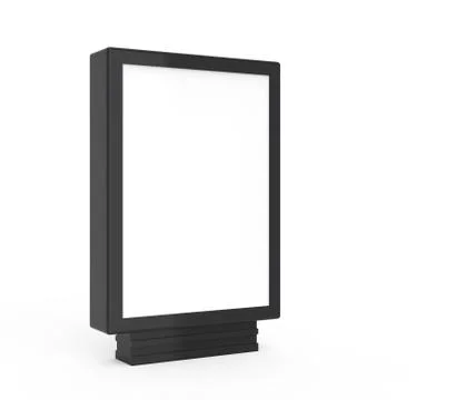 3D rendering black frame light box Stock Illustration