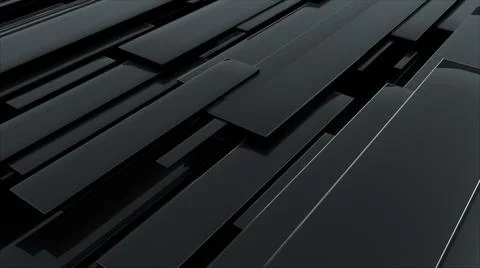 3d rendering of black glossy rectangular panels at different levels. Computer 스톡 일러스트