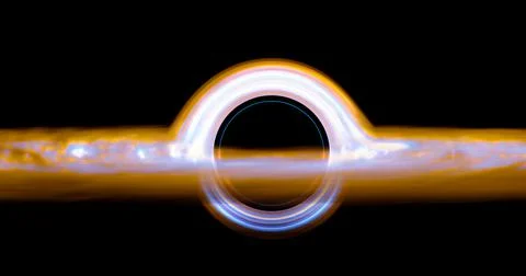 3d rendering. Black hole in deep space. Collapsar graphic illustration Stock Illustration