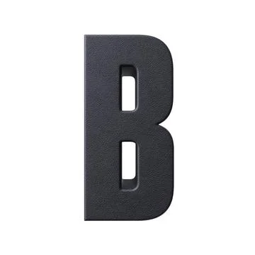 3D rendering of a black letter "B" isolated on white background Illustrazione stock
