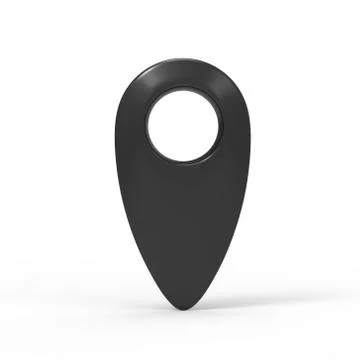 The 3d rendering black map pointer icon isolated with white Stock Illustration