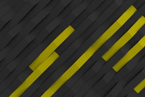 3D rendering of black matte plastic waves with colored elements イラスト素材