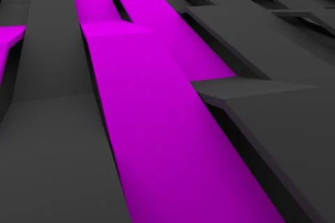 3D rendering of black matte plastic waves with colored elements イラスト素材