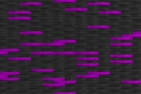 3D rendering of black matte plastic waves with colored elements Stock Illustration