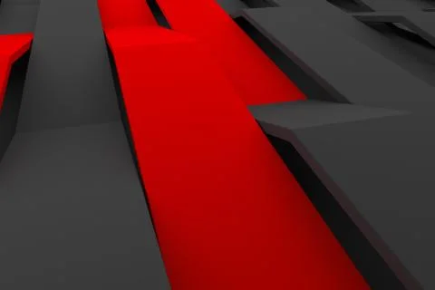 3D rendering of black matte plastic waves with colored elements イラスト素材