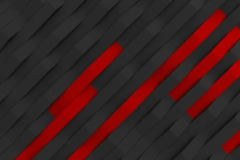 3D rendering of black matte plastic waves with colored elements Stockillustratie