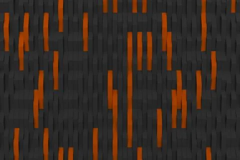 3D rendering of black matte plastic waves with colored elements Stock Illustration