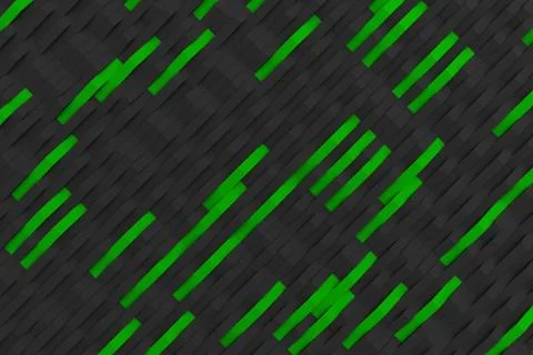 3D rendering of black matte plastic waves with colored elements Stockillustratie