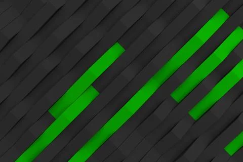 3D rendering of black matte plastic waves with colored elements 스톡 일러스트