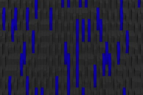 3D rendering of black matte plastic waves with colored elements Stock Illustration