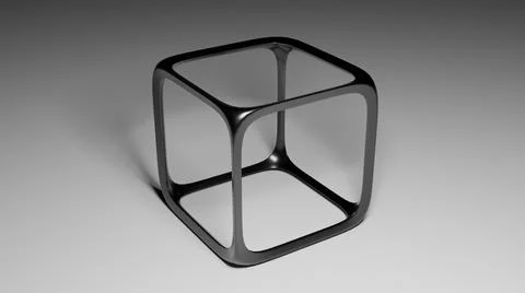 3d rendering of a black metal cube 스톡 일러스트