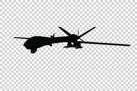 3D rendering of a black ops military drone aircraft isolated on Stock Illustration