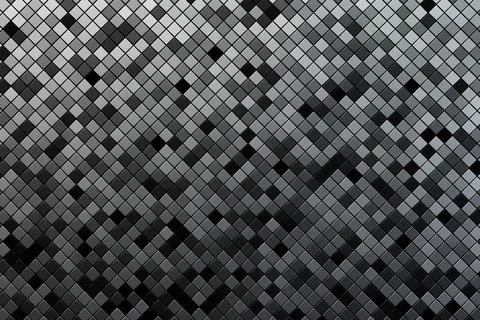 3D rendering. Black pattern of cubes of different shapes. Minimalistic patter Stock Illustration