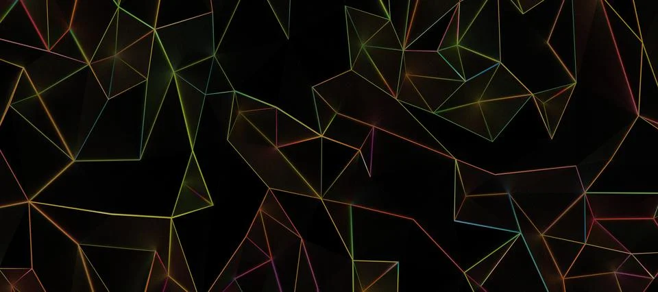 3D rendering black polygon background - perfect for wallpapers Stock Illustration