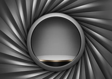 3d rendering of black premium and gold, pedestal a podium with a shutter le.. Foto stock