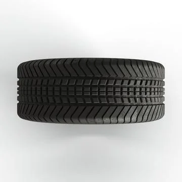 3D rendering of a black tire on a white background Stock Illustration