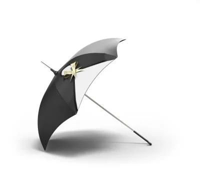 3d rendering black umbrella isolated on white background Stock Illustration