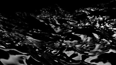 3D rendering of black water wave surface. Geometric computer graphic background Stock Illustration