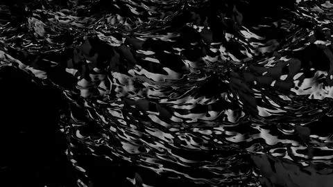 3D rendering of black water wave surface. Geometric computer graphic background Stock Illustration