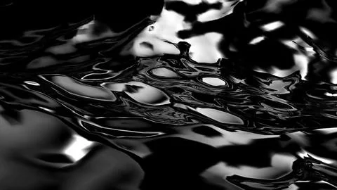 3D rendering of black water wave surface. Geometric computer graphic background Stock Illustration