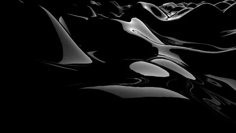 3D rendering of black water wave marble surface. Geometric computer graphic Foto stock